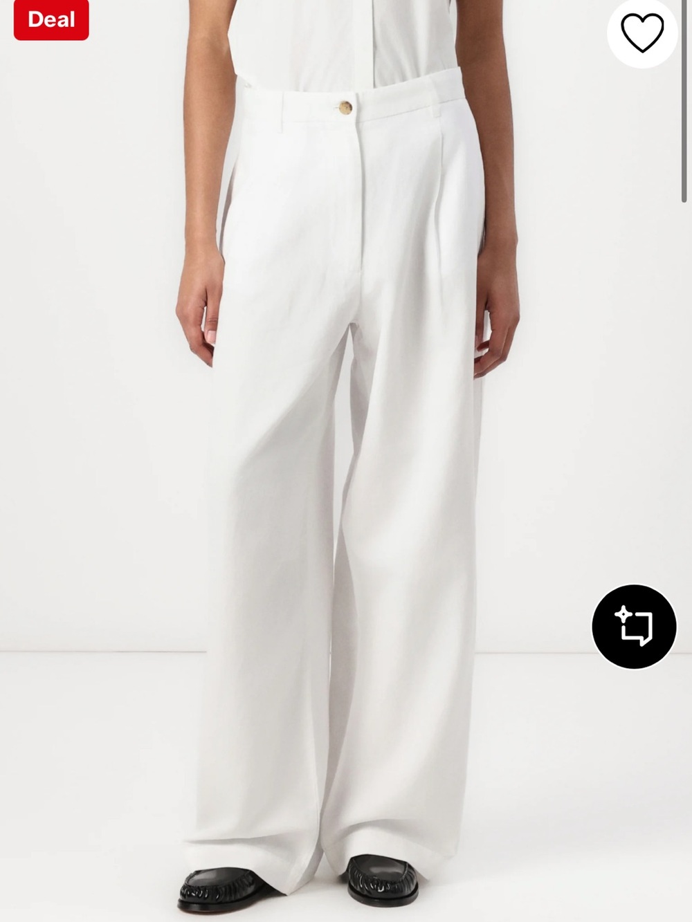 NWT Tommy Hilfiger White Linen Wide-Leg Trouser 36/4
